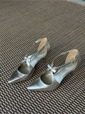 Bandolino Gold Pointed-Toe Ankle-Strap Pumps - Women